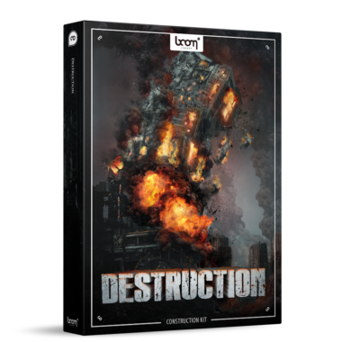 Destruction Sound Effects Library Product Box by BOOM Library
