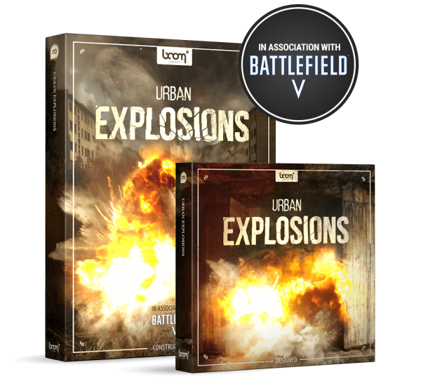 Urban Explosions Sound Effects Product Packshot by BOOM Library in Association with EA for Battlefield