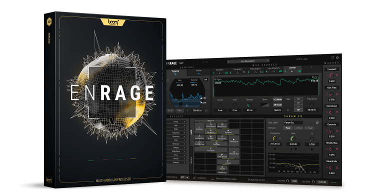 BOOM Library software plug-in Enrage packshot with screen
