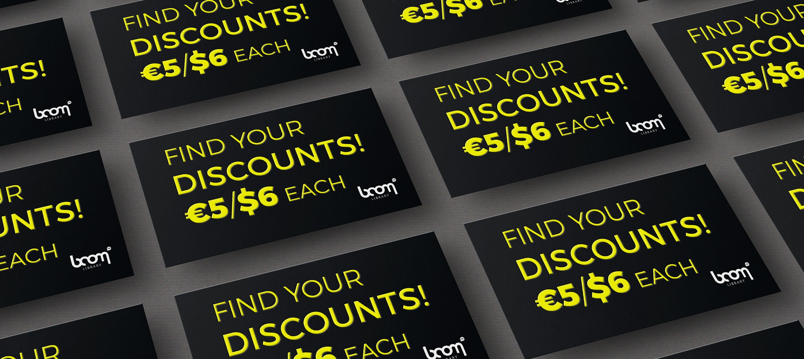 BOOM Find Your Discounts Cards Slider bright