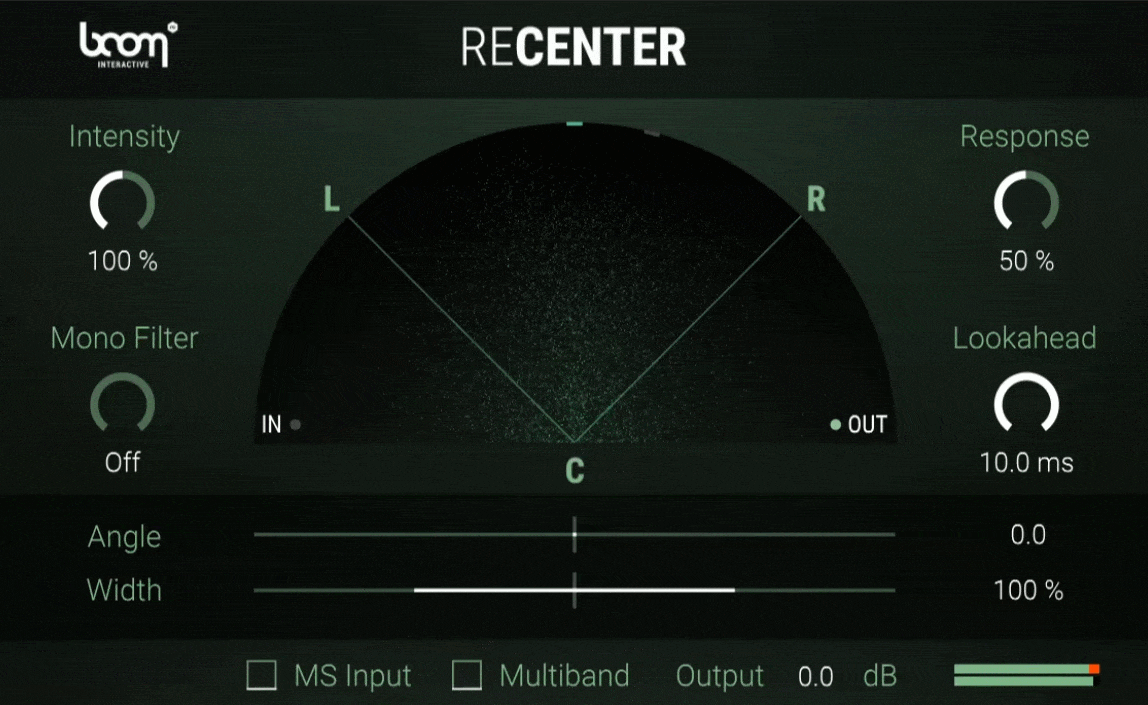 web-recenter BOOM Library stereo fix software plug-in Recenter screenshot
