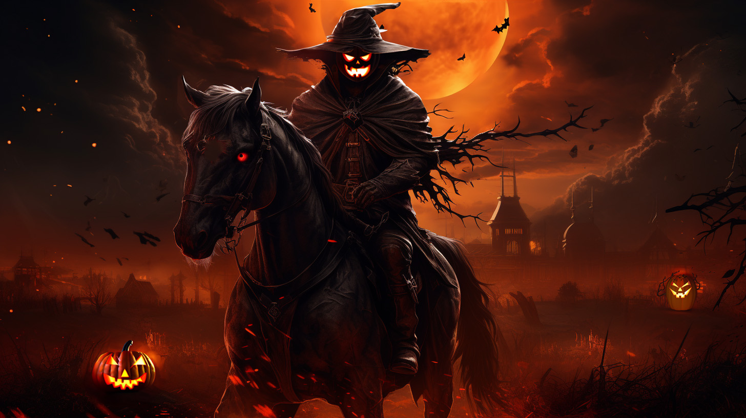 Halloween jack o lantern horseman